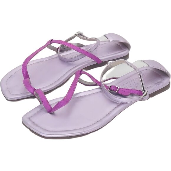 AGL Women's Italian Strap Flat Sandals - Pink EU 37 US 6.5 - Picture 2 of 6